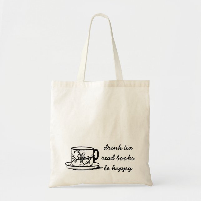 Drink Tea Read Books Book Tote Bag (Front)