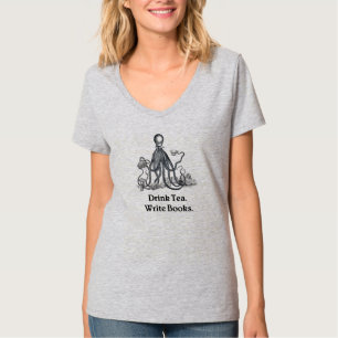 Drink tea. Write books. Vinatage Octpus Gentleman T-Shirt