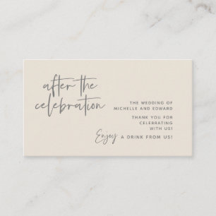 Drink Ticket, Adult Beverage After the celebration Enclosure Card