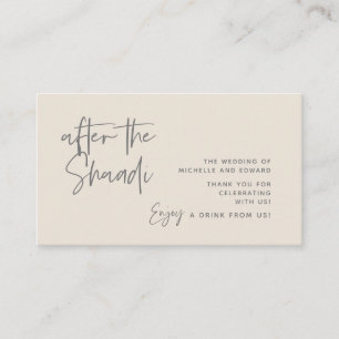 Drink Ticket, Adult Beverage After the Shaadi Enclosure Card