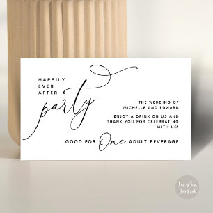 Drink Ticket Adult Beverage Happily Ever After Enclosure Card