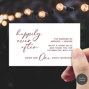 Drink Ticket, Adult Beverage, Modern Wedding Party Enclosure Card