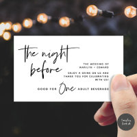 Drink Ticket, Adult Beverage, Modern Wedding Party