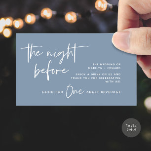 Drink Ticket, Adult Beverage, Modern Wedding Party Enclosure Card