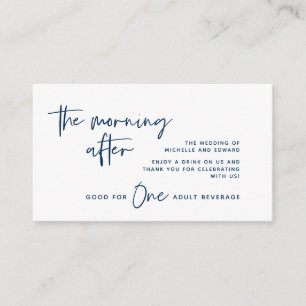 Drink Ticket, Adult Beverage, The Morning After Enclosure Card
