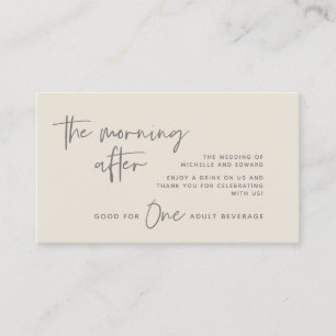 Drink Ticket, Adult Beverage, The Morning After Enclosure Card
