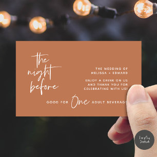 Drink Ticket Adult Beverage The Night Before Party Enclosure Card