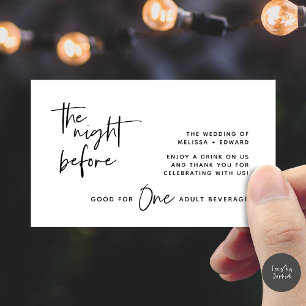 Drink Ticket Adult Beverage The Night Before Party Enclosure Card