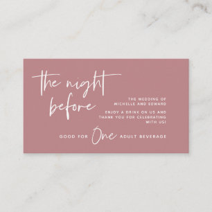Drink Ticket, Adult Beverage, Wedding Bar Party Enclosure Card