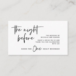 Drink Ticket, Adult Beverage, Wedding Party Enclosure Card