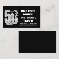 Drink Ticket Birthday Bar Token Personalised Card 