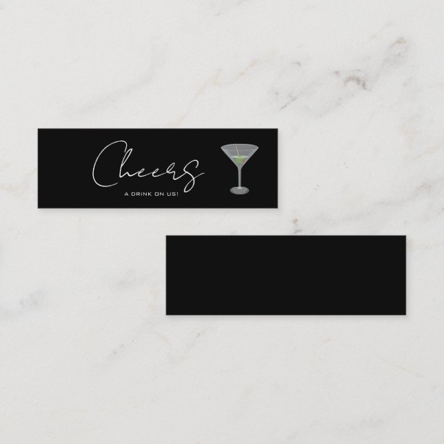 Drink Ticket Cheers Wedding Reception Mini Card (Front/Back)