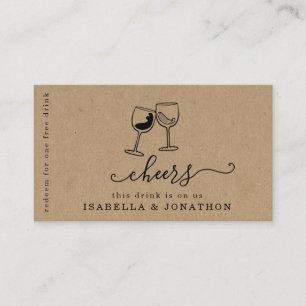 Drink Ticket, Free Alcohol Voucher Business Card