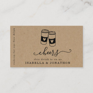 Drink Ticket, Free Coffee Voucher Business Card