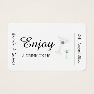 Drink Ticket Wedding Bar Reception Token Card