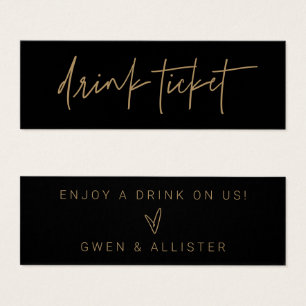 Drink Ticket Wedding Reception Bar Token Card G400