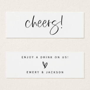Drink Ticket Wedding Reception Beverage Card 