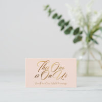 Drink Tickets, Bold, Elegant Gold Script on Blush
