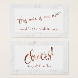 Drink Tickets Copper Script w/ White Marble
