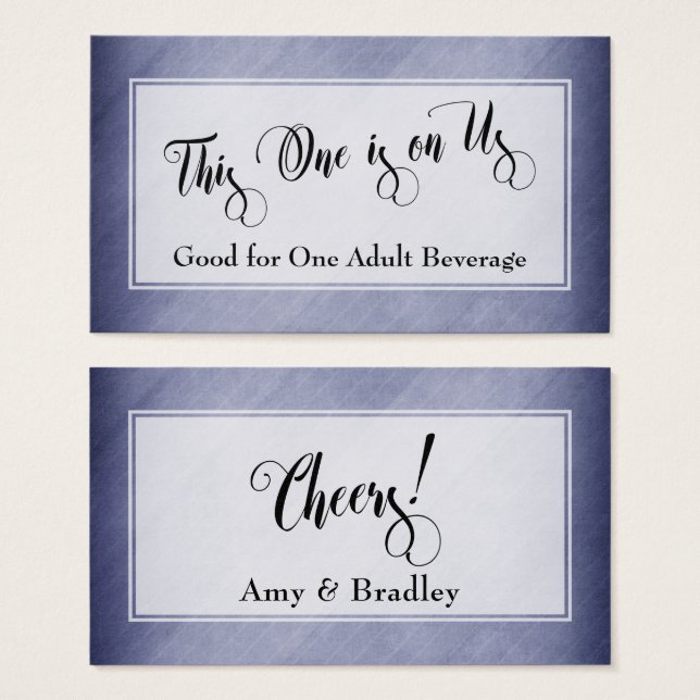 Drink Tickets | Script & Rustic Diagonal Purple (Front & Back)