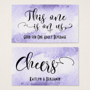 Drink Tickets w/ Purple & White Watercolor