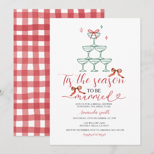 Drink Tis The Season to Be Married Bridal Shower Invitation (Front/Back)