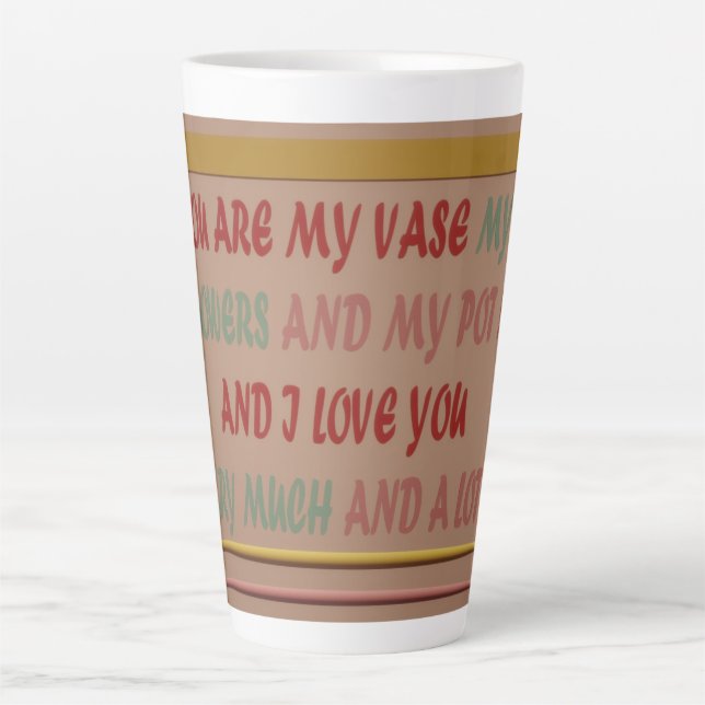 DRINK TO ROMANCE LOVE AND HUGS LATTE MUG (Front)