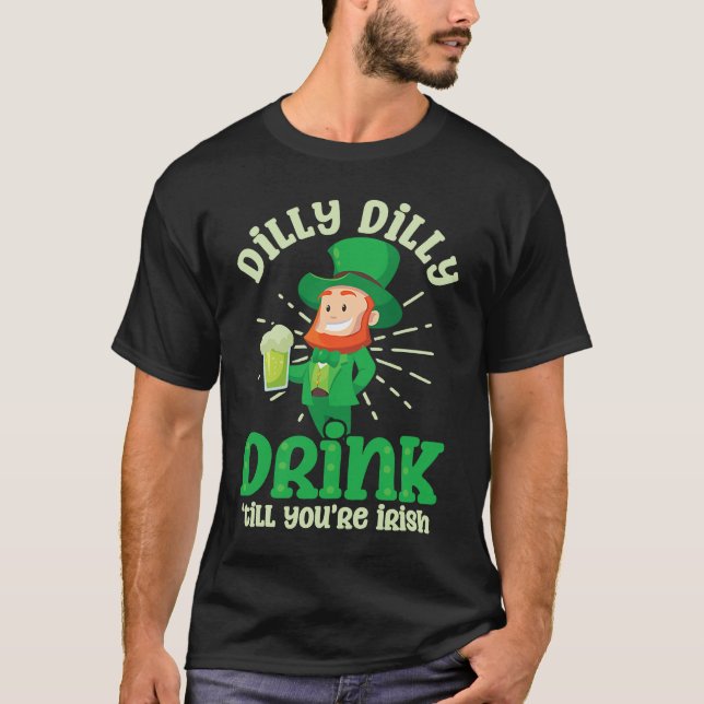 Drink Until Irish  St Patricks Day T-Shirt (Front)
