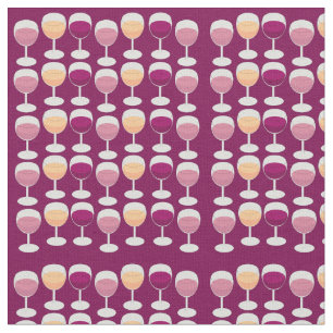 Drink Up Fun Wine Pattern Fabric