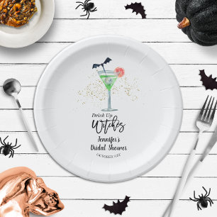 Drink Up Whitches Halloween Bridal Shower Paper Plate