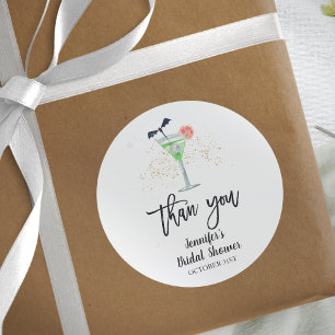 Drink Up Whitches Halloween Cocktail Bridal Shower Classic Round Sticker