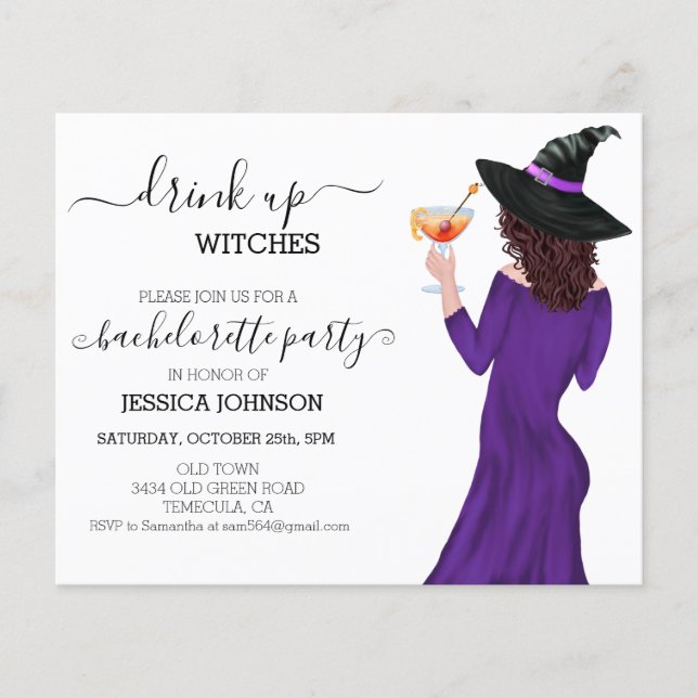 Drink Up Witches Bachelorette Budget Halloween  (Front)