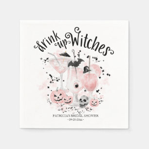 Drink up Witches Cocktail Halloween Bridal Shower Napkin