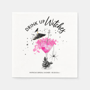 Drink up Witches Cocktail Halloween Bridal Shower Napkin
