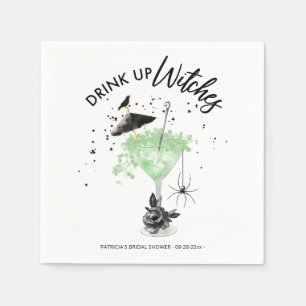 Drink up Witches Cocktail Halloween Bridal Shower Napkin