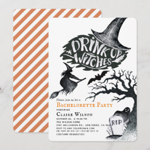 Drink Up Witches Halloween Bachelorette Party Invitation