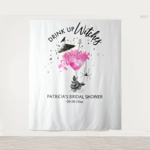 Drink up Witches Halloween Bridal Shower Backdrop Tapestry