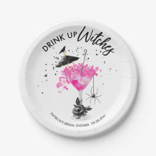 Drink up Witches Halloween Bridal Shower Paper Plate