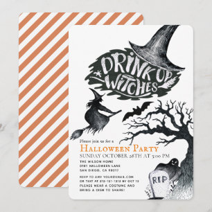 Drink Up Witches Halloween Party Invitation