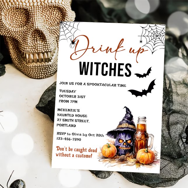 Drink Up Witches Halloween Party Invitation (Creator Uploaded)