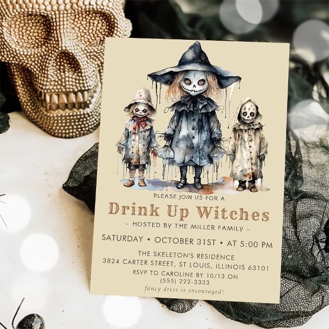 Drink Up Witches Halloween Party Invitation (Creator Uploaded)