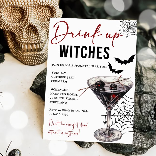 Drink Up Witches Halloween Party Invitation (Creator Uploaded)