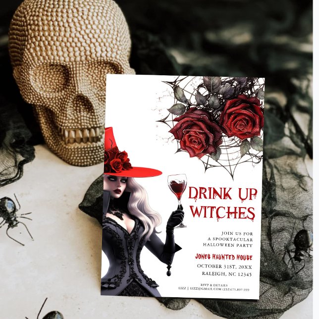Drink Up Witches Halloween Party Invitation (Creator Uploaded)