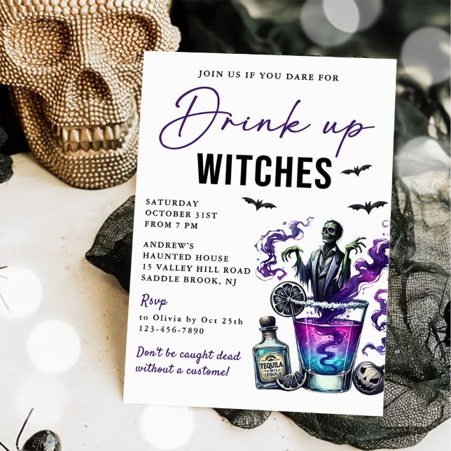 Drink Up Witches Halloween Party Invitation (Creator Uploaded)