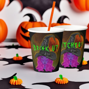 Drink Up Witches Halloween Witch Party Tableware Paper Cups