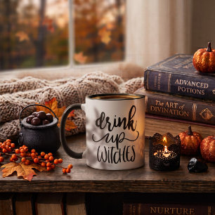 Drink up Witches Hand-Lettered Halloween Mug