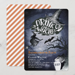 Drink Up Witches Night Bachelorette Party Invitation