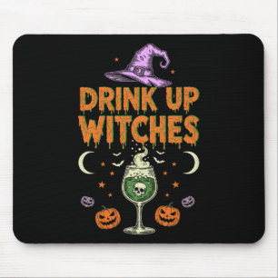 Drink Up Witches Purple Hat Funny Halloween Men Wo Mouse Mat