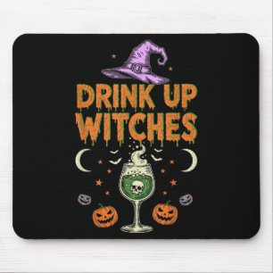 Drink Up Witches Purple Hat Funny Halloween Men Wo Mouse Mat