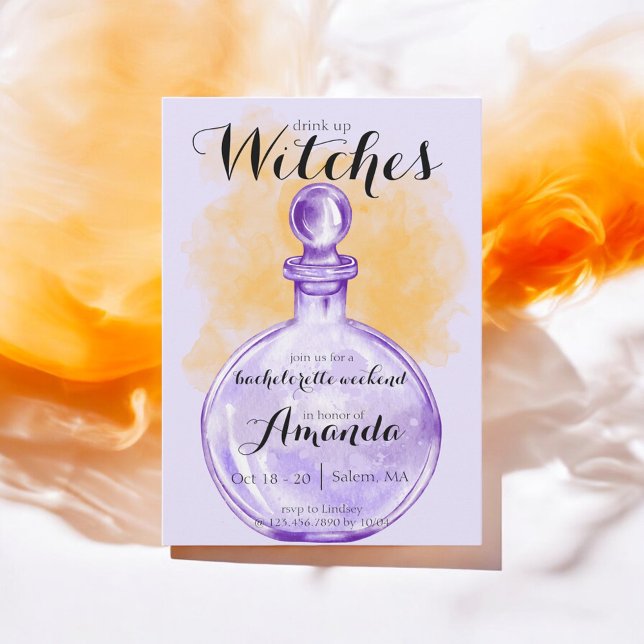 Drink Up Witches Purple Potion Itinerary Invitation (Creator Uploaded)